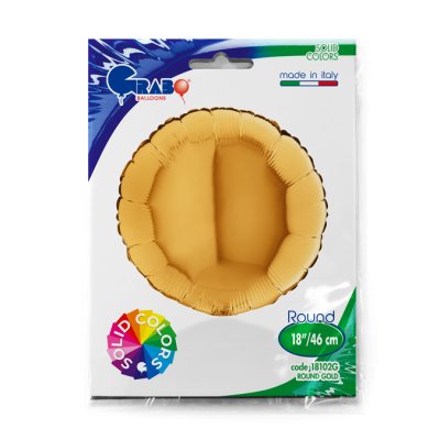 Kruh - zlatý 18"/46cm fóliový balónek nafukovací - 18102G-P-Packaged.jpg
