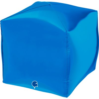 Krychle modrá 4D 38cm/15" fóliový balónek nafukovací