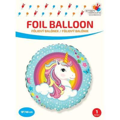 Kruh - Roztomilý jednorožec  18"/46cm fóliový balónek - F401586.jpg