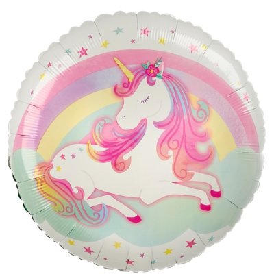 Kruh - Jednorožec 43cm - fóliový balónek