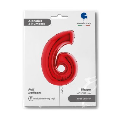 ČÍSLICE ČERVENÁ 6 (102cm,40") fóliový balónek nafukovací - 086R-P-Packaged-1.jpg