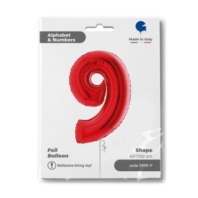 ČÍSLICE ČERVENÁ 9 (102cm,40") fóliový balónek nafukovací - 089R-P-Packaged-1.jpg