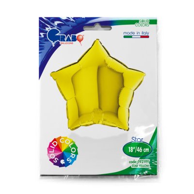 Hvězda žlutá 18"/46cm fóliový balónek nafukovací - 19219Y-P-Packaged.jpg