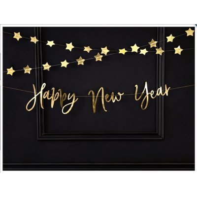 Závěsný baner nápis "Happy New Year" zlatý 66x18cm - Screenshot 2021-12-06 at 11-33-32 Banner Happy New Year, gold, 66x18cm - Internet shop PartyDeco.png