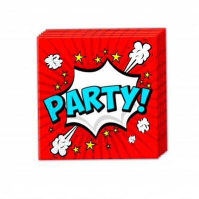 Ubrousky papírové Party Boom 33x33 cm / 20 ks