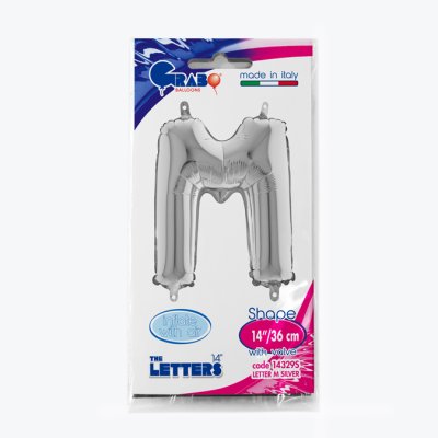 PÍSMENO STŘÍBRNÉ MINI M (35cm,14") fóliový balónek nafukovací - 14329S-P-Packaged.jpg