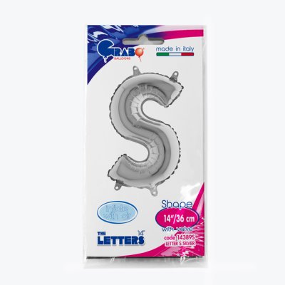 PÍSMENO STŘÍBRNÉ MINI S (35cm,14") fóliový balónek nafukovací - 14389S-P-Packaged.jpg