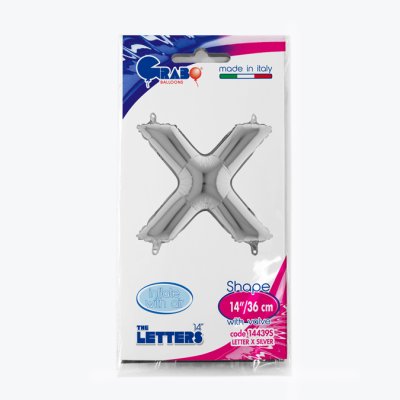 PÍSMENO STŘÍBRNÉ MINI X (35cm,14") fóliový balónek nafukovací - 14439S-P-Packaged.jpg
