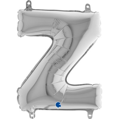 PÍSMENO STŘÍBRNÉ MINI Z (35cm,14") fóliový balónek nafukovací