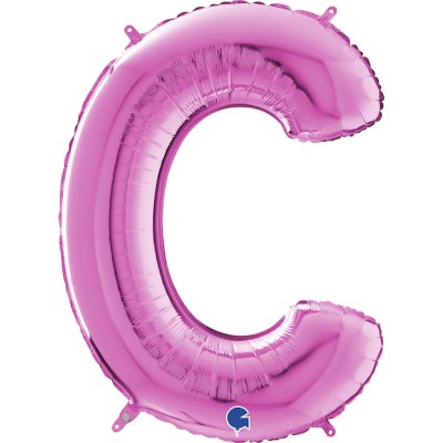 PÍSMENO RŮŽOVÉ C (66cm,26") fóliový balónek nafukovací