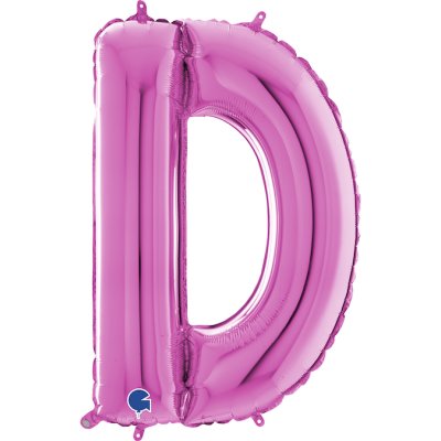 PÍSMENO RŮŽOVÉ D (66cm,26") fóliový balónek nafukovací