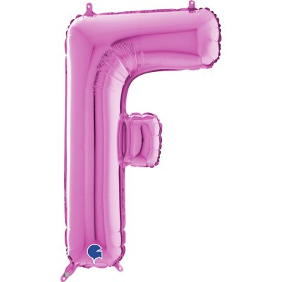 PÍSMENO RŮŽOVÉ F (66cm,26") fóliový balónek nafukovací