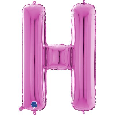 PÍSMENO RŮŽOVÉ H (66cm,26") fóliový balónek nafukovací