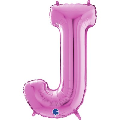 PÍSMENO RŮŽOVÉ J (66cm,26") fóliový balónek nafukovací