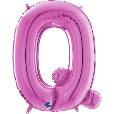 PÍSMENO RŮŽOVÉ Q (66cm,26")fóliový balónek nafukovací