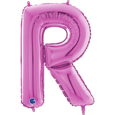 PÍSMENO RŮŽOVÉ R (66cm,26") fóliový balónek nafukovací