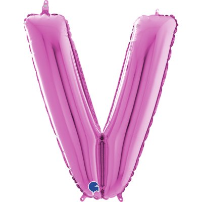 PÍSMENO RŮŽOVÉ V (66cm,26") fóliový balónek nafukovací