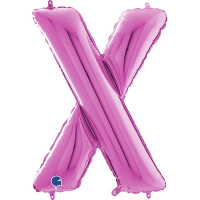 PÍSMENO RŮŽOVÉ X (66cm,26") fóliový balónek nafukovací