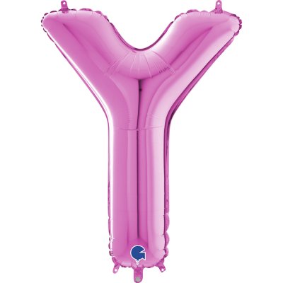 PÍSMENO RŮŽOVÉ Y (66cm,26") fóliový balónek nafukovací