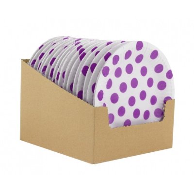 Talířky papírové EKO - ,,puntík" fialové 18cm, 6ks - PW-TGL7 b.jpg