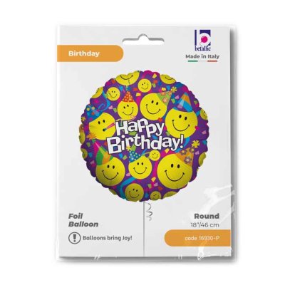 Úsměv HB 18"/45cm kruh fóliový balónek  nafukovací - 16930-P-Packaged.jpg