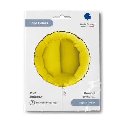Kruh žlutý 18"/46cm fóliový balónek nafukovací - 18119Y-P-Packaged-1.jpg