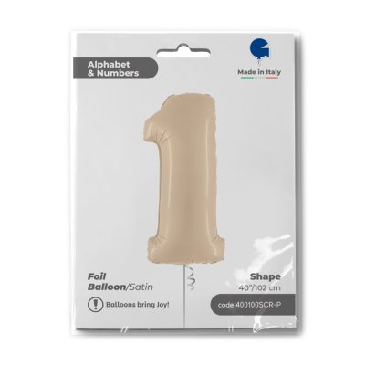 ČÍSLICE KRÉMOVÁ 1 (102cm,40") fóliový balónek nafukovací - 400100SCR-P-Packaged.jpg