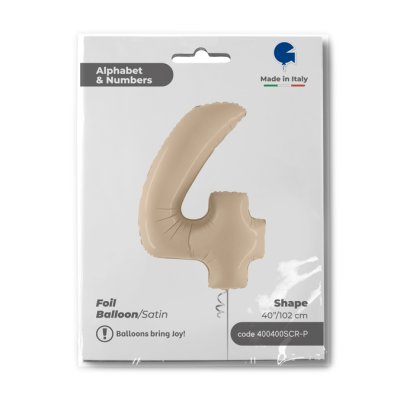 ČÍSLICE KRÉMOVÁ 4 (102cm,40") fóliový balónek nafukovací - 400400SCR-P-Packaged.jpg