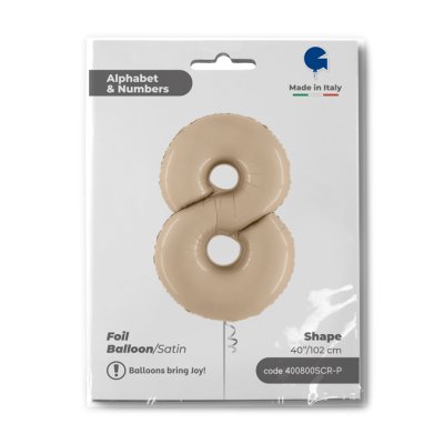 ČÍSLICE KRÉMOVÁ 8 (102cm,40") fóliový balónek nafukovací - 400800SCR-P-Packaged.jpg