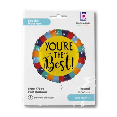 You´re the best 18"/46cm kruh fóliový balónek nafukovací - 26141P-P-Packaged-1.jpg