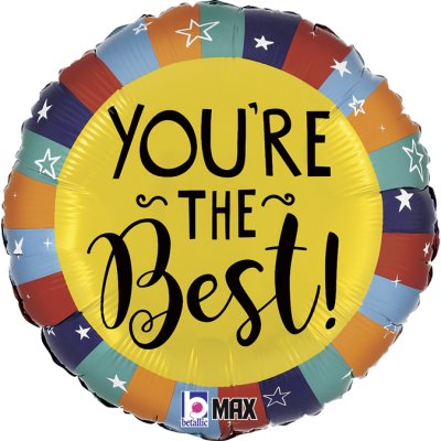 You´re the best 18"/46cm kruh fóliový balónek nafukovací