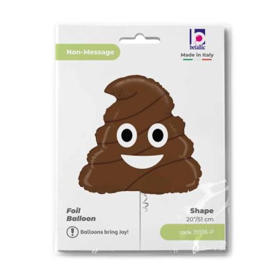 Emoji Poo 17"/43cm fóliový balónek nafukovací - 35596-P-Packaged.jpg