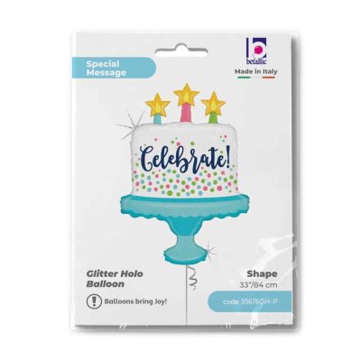 Dort lesklý Celebrate! 33"/84cm fóliový balónek nafukovací - 35676GH-P-Packaged.jpg
