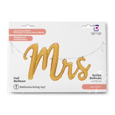 Mrs zlaté 44"/112cm fóliový balónek nafukovací nafukovací - 35793-P-Packaged.jpg