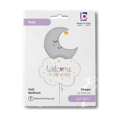 Měsíc Welcome 32"/81cm fóliový balónek nafukovací - 35974-P-Packaged.jpg