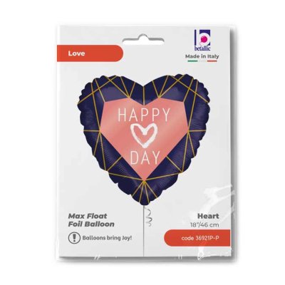 Geo námořnické HD srdce 18"/46cm fóliový balónek nafukovací - 36921P-P-Packaged-1.jpg