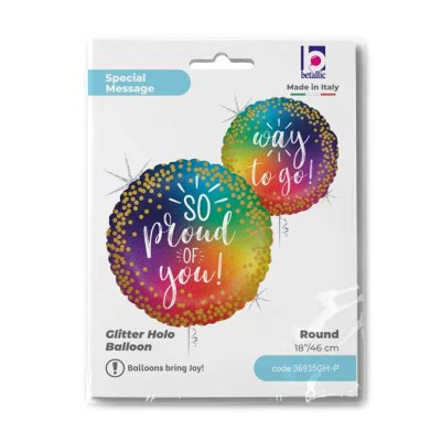 Jsme na tebe hrdí! duhový kruh 18"/46cm fóliový balónek nafukovací - 36935GH-P-Packaged-1.jpg