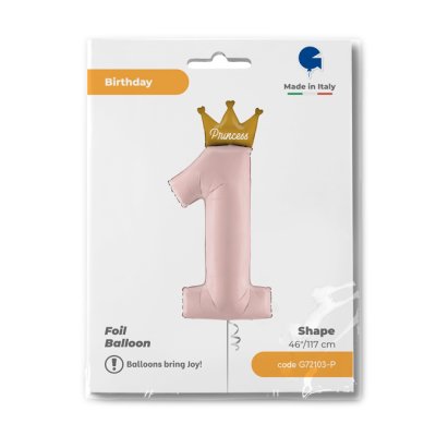 Číslice 1 princezna  40"/102cm fóliový balónek nafukovací - G72103-P-Packaged.jpg