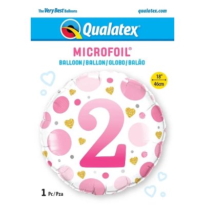Kruh - Růžový 2 rok 18"/45cm fóliový balónek - 23122 b.jpg