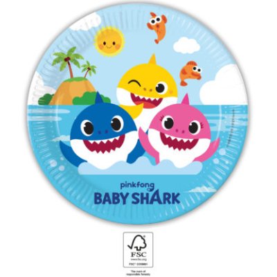 Talíře papírové EKO - Baby Shark 23cm/8ks
