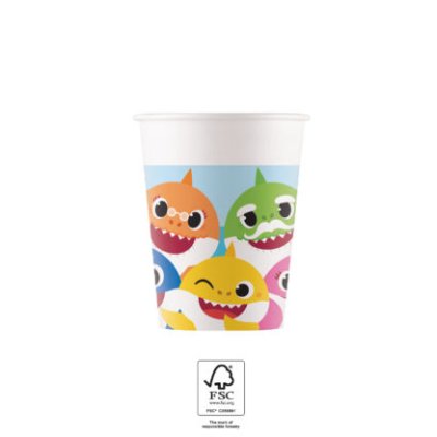 Kelímky papírové EKO - Baby Shark 200ml/8ks