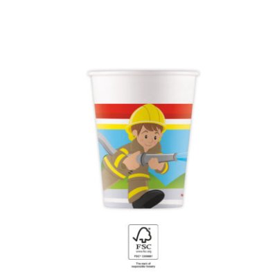 Kelímky papírové EKO - Hasiči  200ml/8ks