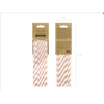 Brčka papírová - Rosegold metalické proužky 10ks - Screenshot 2022-05-26 at 14-26-01 Paper Straws light rose gold 19.5cm (1 pkt _ 10 pc.) - Internet shop PartyDeco.png