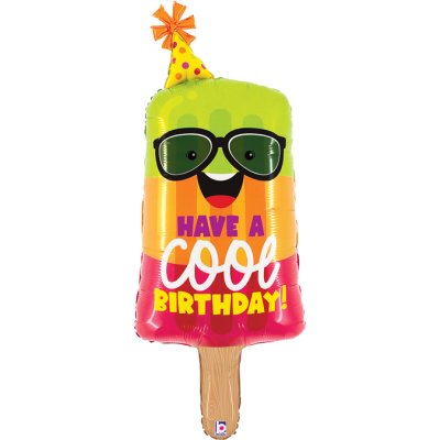 Zmrzlina COOL Bday 45"/114cm fóliový balónek nafukovací