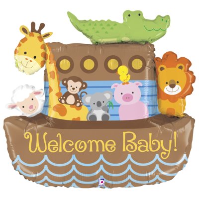 Noemova archa Vítej baby 37"/94cm fóliový balónek nafukovací