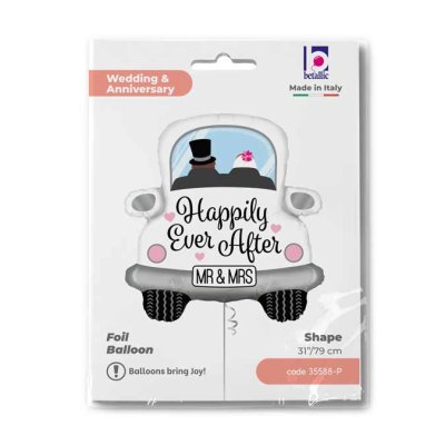 Auto Mr & Mrs 31"/79cm fóliový balónek nafukovací - 35588-P-Packaged.jpg
