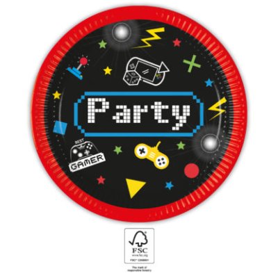Talíře papírové EKO "Herní Party" 23cm, 8ks - 093769_1.jpg