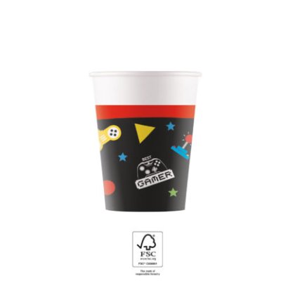 Kelímky papírové EKO - Herní párty  200ml/8ks