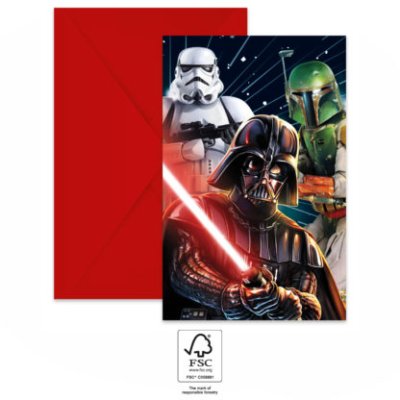 Pozvánky a obálky EKO - Star Wars 6ks