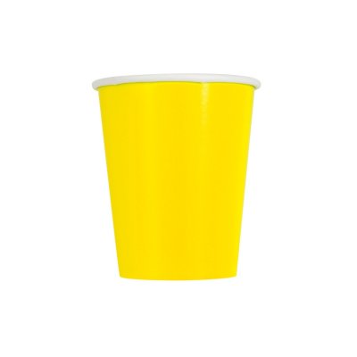 Kelímky papírové EKO - Neonově žluté, 8ks